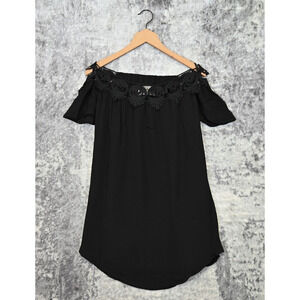 New Stone Cold Fox Dress 0 Womens Chiara Black Silk Off Shoulder Mini